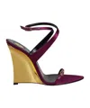 Saint Laurent Open Toe Wedge Sandals In Multi