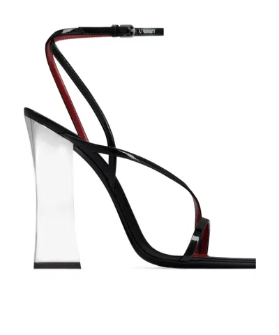 Saint Laurent Open-toed High-heeled Sandals In Black