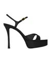 Saint Laurent Debbie Platform Sandals In Smooth Leather In Black
