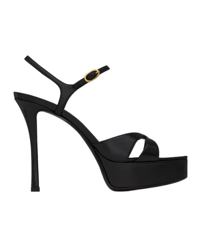 SAINT LAURENT DEBBIE PLATFORM SANDALS IN SMOOTH LEATHER