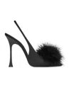 Saint Laurent Lydia Slingback Sandal In Black