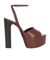 Saint Laurent Open-toed High-heeled Sandals In Brown