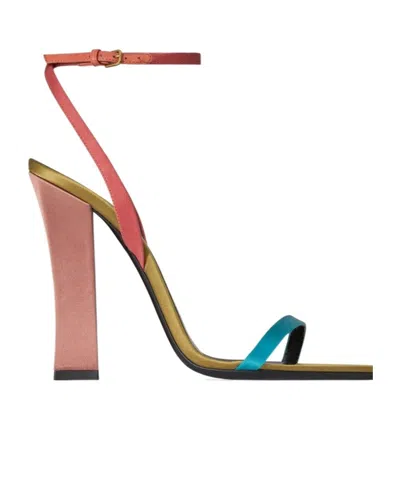 Saint Laurent Open-toed High-heeled Sandals In Pink