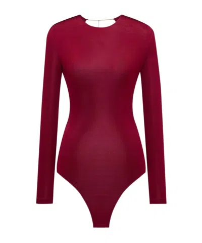 Saint Laurent Open-back Knit Bodysuit In Multi
