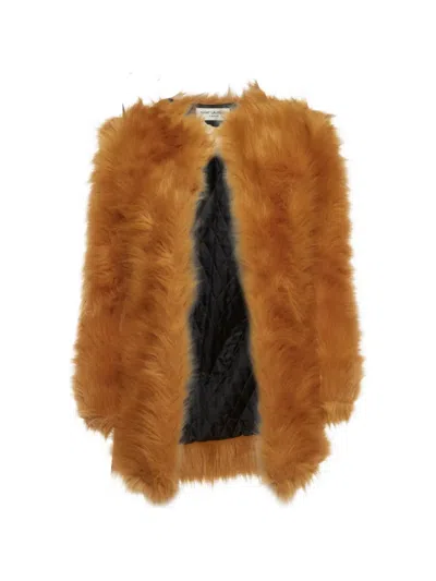 Pre-owned Saint Laurent Open-front Coat In Brown