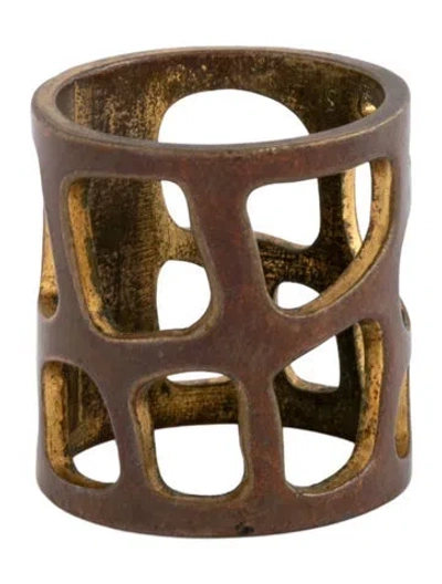 Pre-owned Saint Laurent Openwork Band Ring In Multicolor