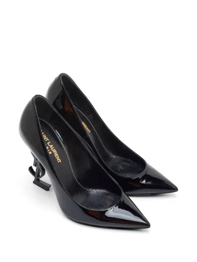 Pre-owned Saint Laurent Opium Pointed Toe Heeled Pumps In Black