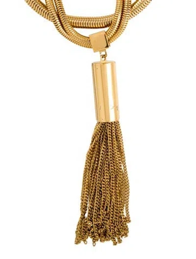 Pre-owned Saint Laurent Opium Tassel Necklace, 28" In Multi