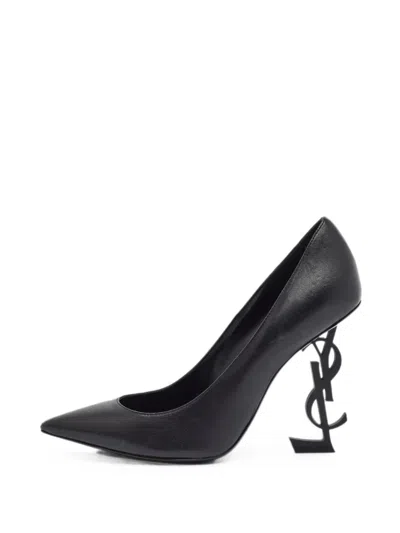 Pre-owned Saint Laurent Opium Ysl Logo Pumps In Black
