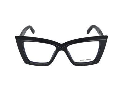 Saint Laurent Eyeglasses In Black Black Transpare
