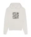 Saint Laurent Optical Illusion-print Relaxed Hoodie In White