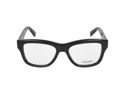Saint Laurent Eyeglasses In Black Black Transparent