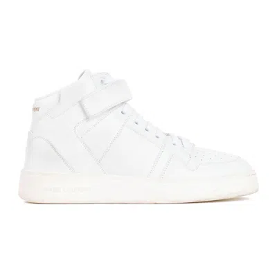 Saint Laurent Optical White Leather Jefferson Sneakers