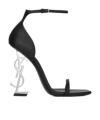 Saint Laurent Opyum Ysl Logo-heel Sandals With Black Hardware In Black
