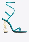 Saint Laurent Opyum 110 Monogram Sandals In Blue