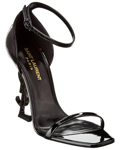 Saint Laurent 11cm Heel Open Toe Patent Leather Sandals In Black