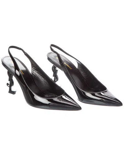 Saint Laurent Opyum 110 Patent Slingback Pump In Black
