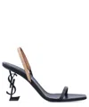 Saint Laurent Opyum Leather Sandals In Black