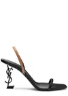 Saint Laurent Opyum Leather Sandals In Black
