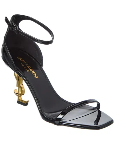 Saint Laurent Structured Heel Sandals In Black