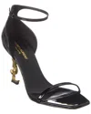 Saint Laurent Opyum Ysl Logo-heel Sandals With Golden Hardware In Black