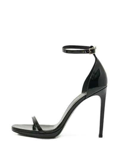 Pre-owned Saint Laurent Opyum Ankle-strap Sandals In Black