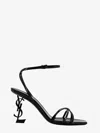 Saint Laurent Opyum Leather Sandals In Black