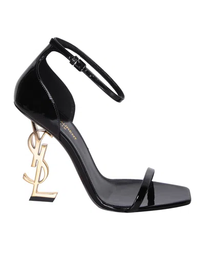 Saint Laurent Black Calf Leather Opyum Sandals