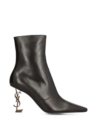 Saint Laurent Opyum Booties In Smooth Leather In Multi