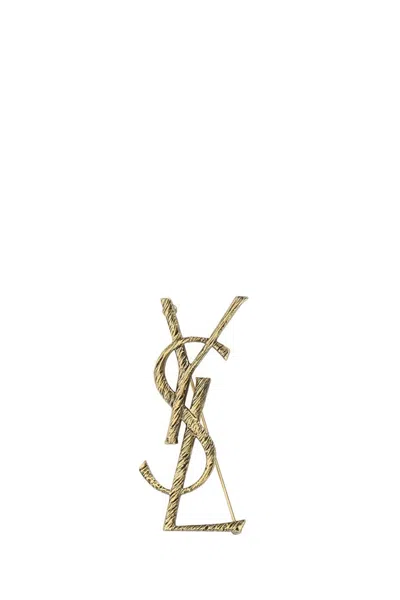 Saint Laurent Opyum Brooch In Gold
