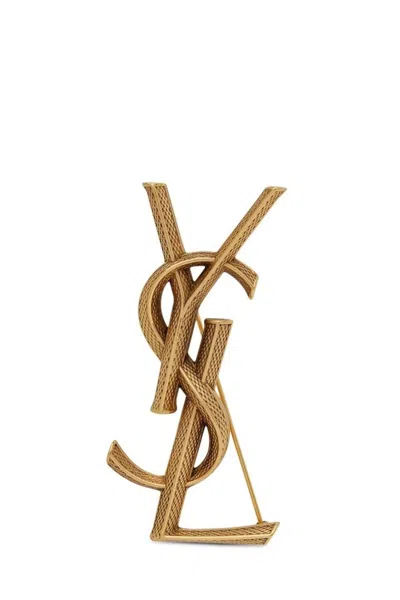 Saint Laurent 'opyum' Brooch In Gold