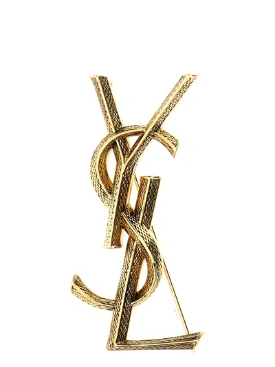 Saint Laurent 'opyum' Brooch In Gold