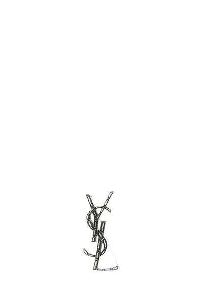 Saint Laurent Opyum Brooch In Gray