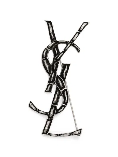 Saint Laurent Opyum Brooch In Transparent