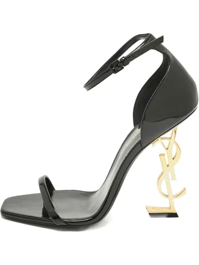 Pre-owned Saint Laurent Opyum Calf Leather Sandal In Black