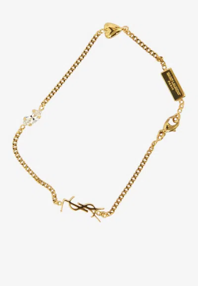 Saint Laurent Opyum Cassandre Bracelet With Charms In Gold