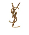 Saint Laurent Paris Women Cassandre Crocodile Metal Brooch In Green