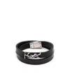 Saint Laurent Opyum Double-wrap Bracelet In Black
