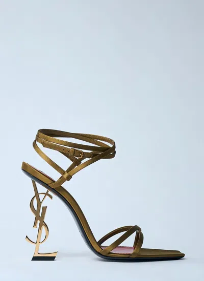 Saint Laurent Opyum Heel Sandals In Gold