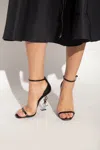 Saint Laurent Opyum Ysl Logo-heel Sandals With Black Hardware In Black