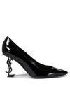 Saint Laurent Opyum Logo Heel Patent Leather Courts