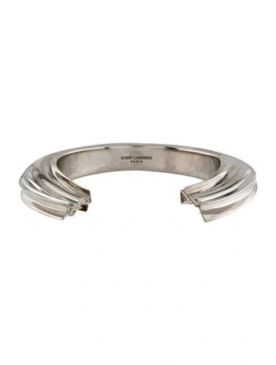 Pre-owned Saint Laurent Opyum Laiton Cuff Bracelet, 6" In Multi