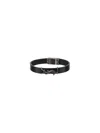 Saint Laurent Opyum Leather And Silver-tone Bracelet In Black