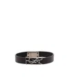 Saint Laurent Opyum Leather Bracelet In Black