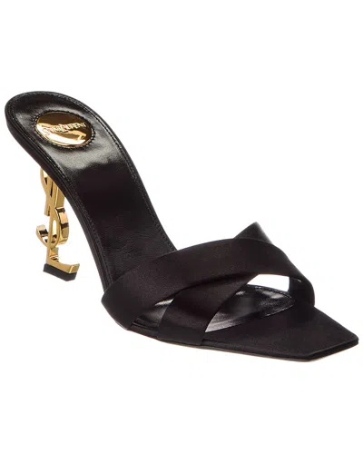 Saint Laurent Opyum Leather Sandal In Black