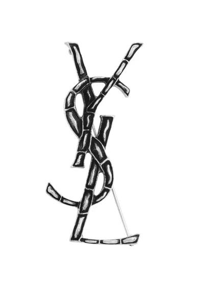 Saint Laurent Ysl Opyum Bamboo Textured Pin In Metal