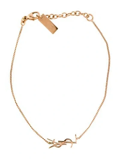 Pre-owned Saint Laurent Opyum Logo Link Bracelet, 8" In Multi