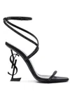 Saint Laurent Opyum Ysl Strass Ankle-strap Sandals In Black