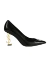 Saint Laurent Opyum Patent 110mm Ysl-heel Pumps - Golden Hardware In Black