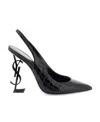 Saint Laurent Opyum Pointed Toe Slingback Pumps In Black